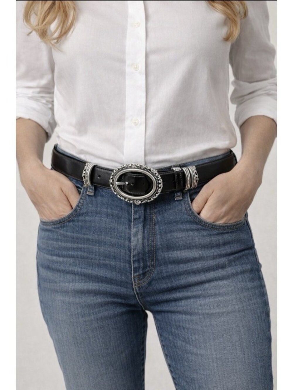 LAKE SHORE DRIVE ACCESSORIES WOMEN'S BELT REVERSIBLE BLACK/BROWN XL EMBOSSED NEW - Picture 3 of 12